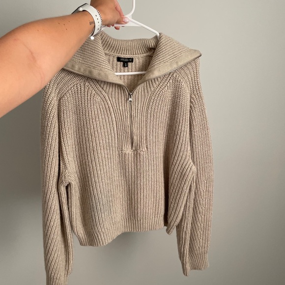 Knit Quarter Zip Sweater - Dynamite - Picture 3 of 5